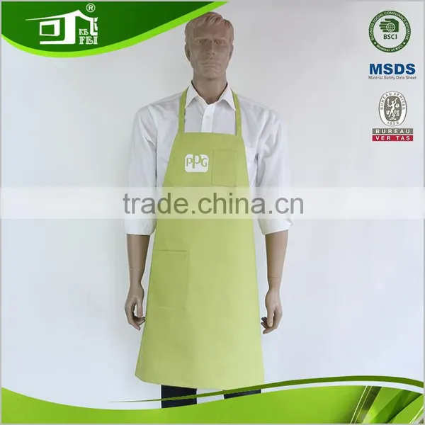 100% Polyester WaterProof PU Coating Practical Kitchen Aprons With Pocket photo-2