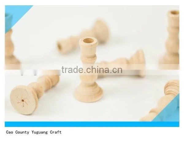 3 Inch Tall Unfinished Wooden Candle Holders for Wedding Decor photo-4