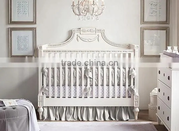 Victoria Style Carved Wooden Children Bed, Noble Children Bedroom Furniture Set, Wooden Princess Child/Kid's Bed photo-3