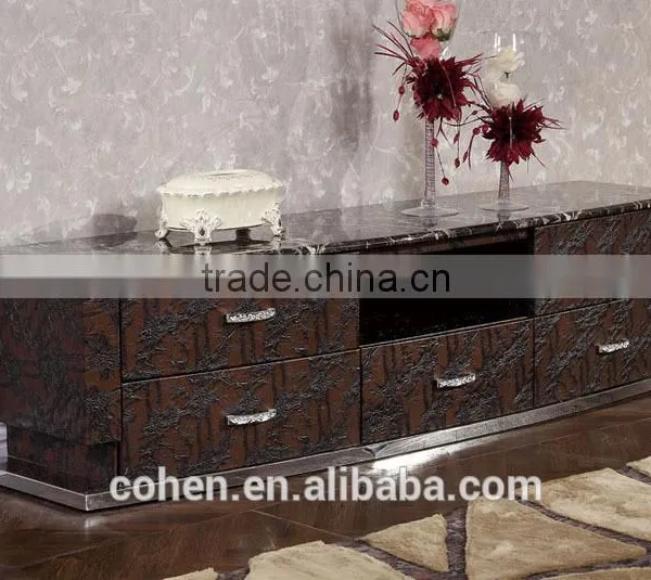 Mdf Cabinets tv Set/wall Unit With Stainless Steel Base for Hotel/living Room Furniture E126 photo-2