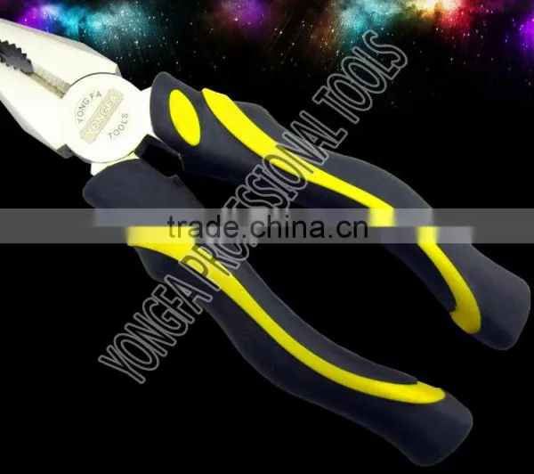 YF-2301 Nikel Plated High Quality Cutting Plier With TPR Handle photo-2