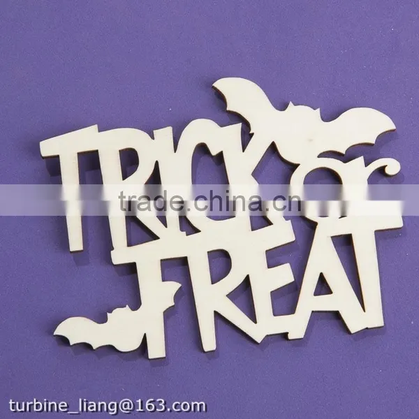 Unfinished Wood Laser Cut Trick Or Treat Cutout photo-2