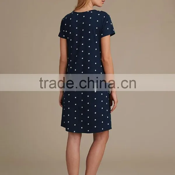 Wholesale Custom Made in China Women Fashion Short Sleeve Daisy Floral Nightdress Sleepwear China Clothing Manufacture Pyjamas photo-3