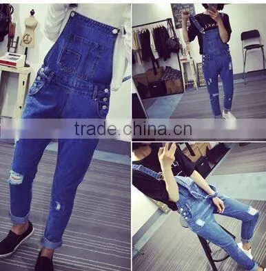 The New Winter Denim Overalls/female Han Edition The Cowboy Pants/jumpsuits/trousers With Braces photo-4