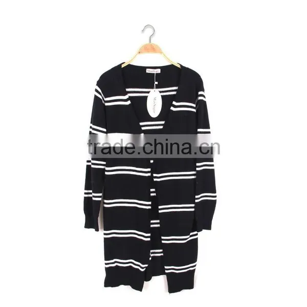 Garment Manufactorer Wholesale Great Design Fashion Casual Wear Stripe Long Winter Coats Ladies 2017 photo-4