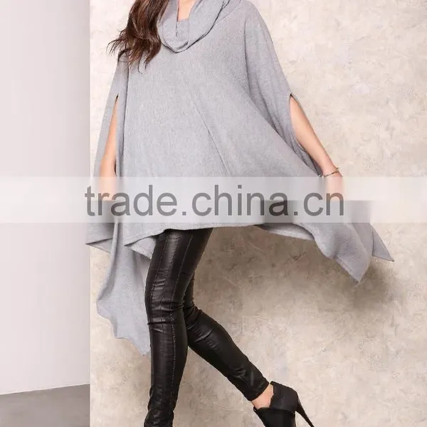 MGOO Popular Cheap Price Grey Poncho Tops Loose Oversizes Heather Cowy Fleecey Women Clothing Manufacturer photo-6