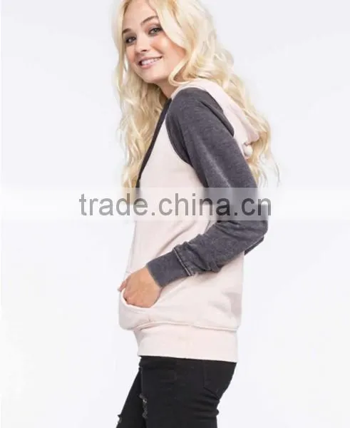 Women's Cotton Fleece Contrast Color Hoodies And Sweatshirt photo-4
