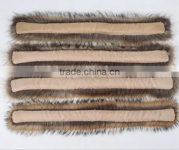 BBG-H-11 Factory Wholesale Natural Color 100% Real Raccoon Fur Trim/trimming/strip photo-6