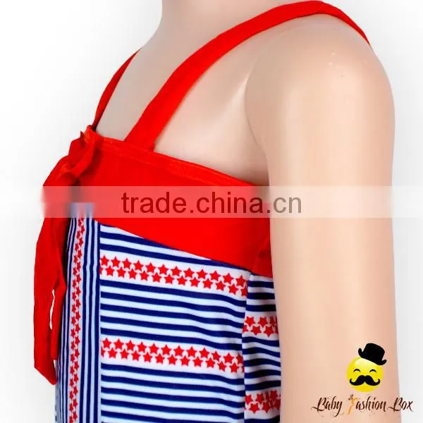 YZA-003 Yihong Fashion Style One Size Baby Red Strap Stripe With Dress Suit Kids Girls Wears Bikini photo-4