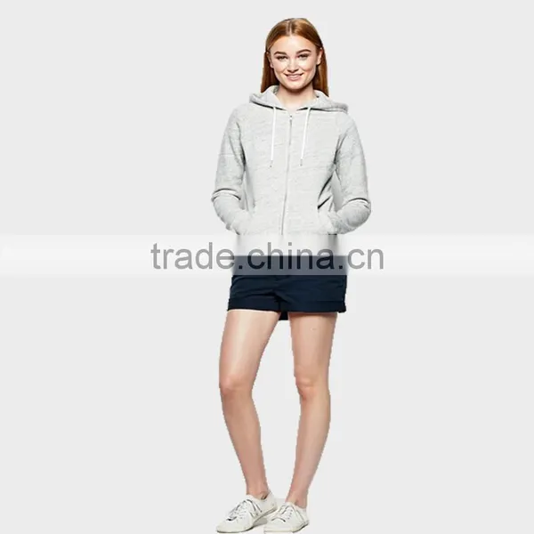 Ladies Sportswear Gray Hoodies 100%Cotton Pollover photo-3