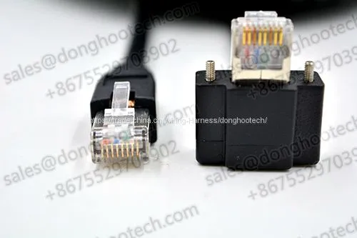 RJ45 Right Angle with  Recessed Thumbscrews Horizontal Data Cables