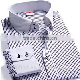 Latest Shirt Designs for Men 2015 Long Sleeve Stripe Casual Business Man Shirt photo-3