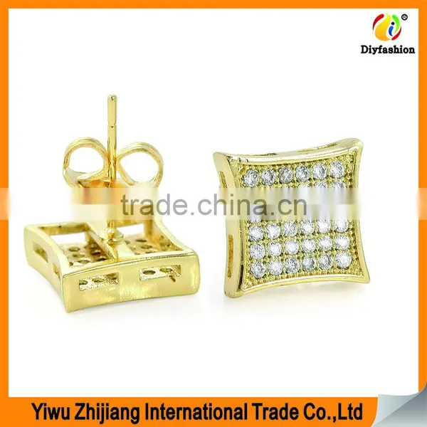 2017 New Fashion Set Auger Inlay Zircon Platinum Plating Rhombus Earrings photo-2