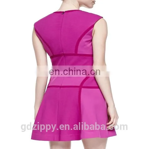 Wholesale Fit-and-flare Dress High Quality Burgundy Bandage Dress Dropship photo-3