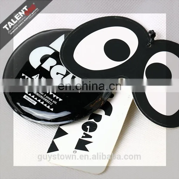Custom Paper Printed Black Punched Shape Hangtag With PVC Cotton Filling Pendant for Kid's Garment photo-2
