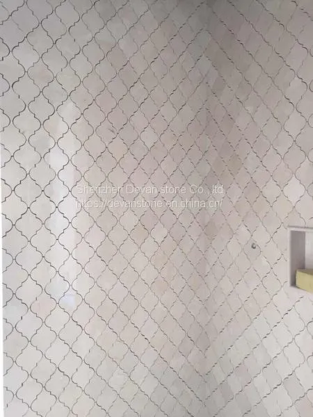 Stylish Crema Marfil Herringbone Bathroom Wall Mosaic photo-4