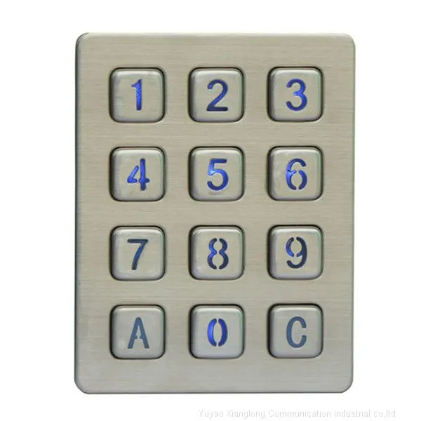 12 Keys Vandal Proof Access Control System Keypad photo-3