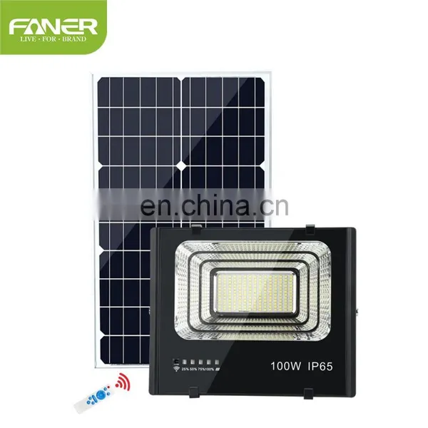 2020 New Design Only Use Mono. Solar Panel 40w 60w 100w 200w 300w Ip65 Outdoor With Sensor Solar Led Flood Light photo-3