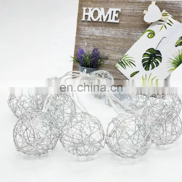 YIWO Holiday Decoration Christmas Led Light Silver Metal Ball Shaped String Lights Golden Fairy Lights For Home Party Decoration photo-4