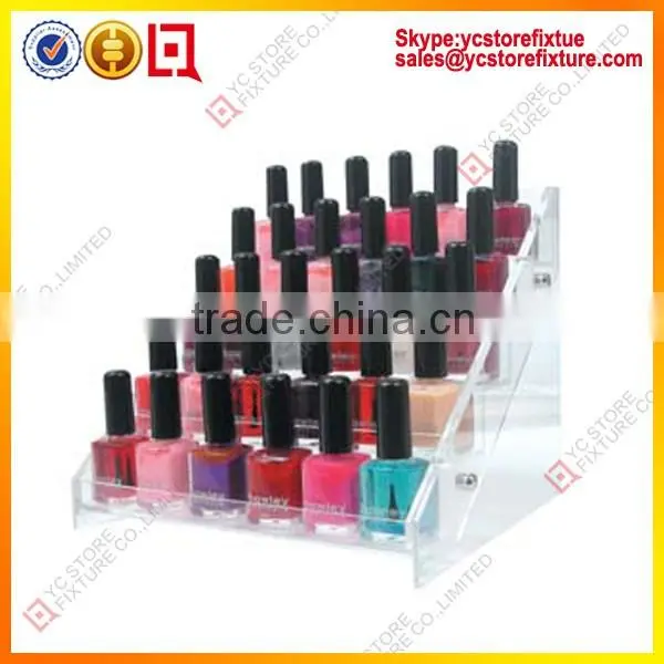 2015 Professional 6 Tier Clear Wall Mounted Acrylic Nail Polish Display Rack/stand COS034 photo-4