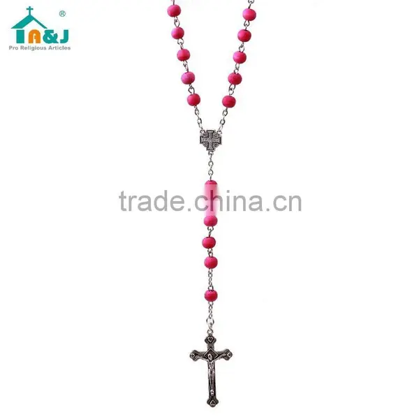 Trade Assurance Supplier Religious Wood Rosary Necklace Hot Sale Cheap photo-4