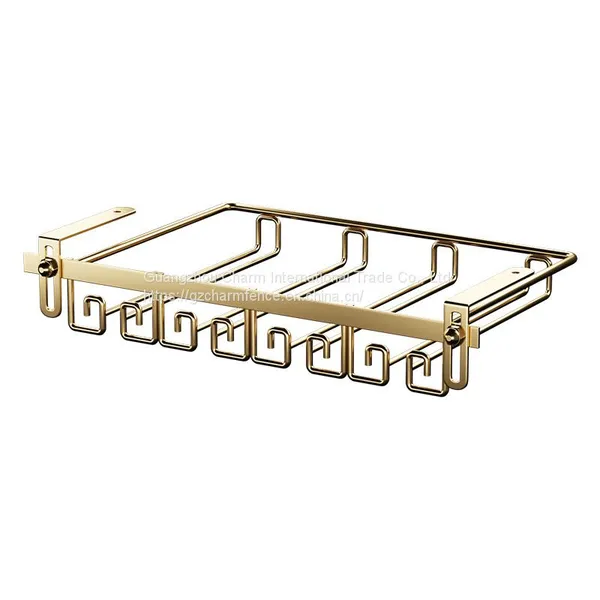 Punch free red wine glass rack hanging upside down household goblet wine glass hanging rack nail free high-end wine cabinet