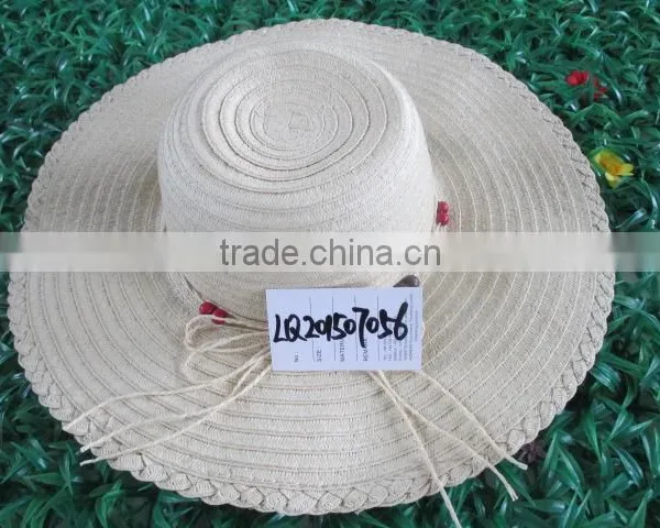 Summer Beach Sun Jazz Stingy Brim Cap Hat Ribbon Custom Straw Hat photo-5