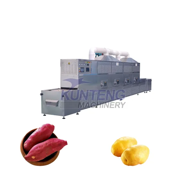 Sweet Potato Vegetable Tunnel Continuous Microwave Oven Food Sterilization Dehydrator Machine