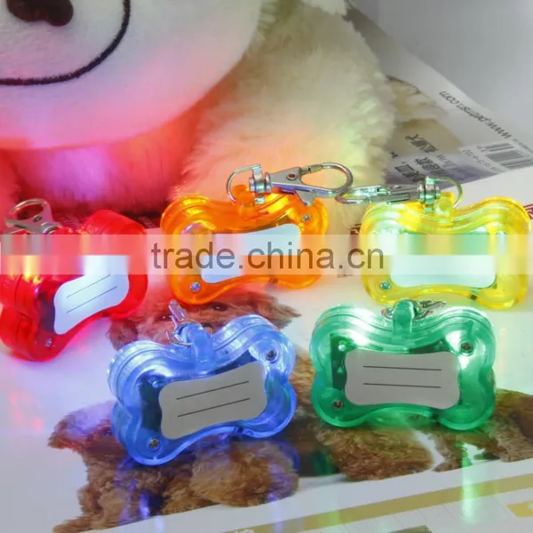 Anti-losing Pet Supplies Led Light Pendants Bone Shaped Dog Tags photo-4