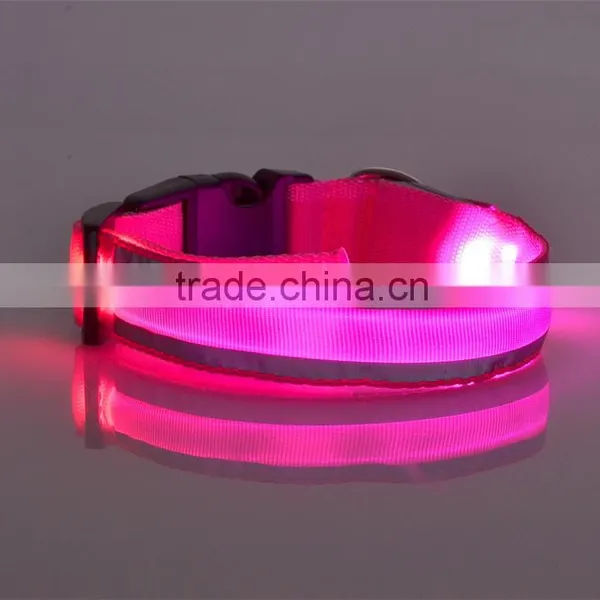 Puppy Pets Dogs Striped Mesh LED Night Flashlight Collar S-XL photo-6