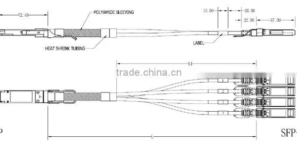 High Performance DAC Compatible 40G QSFP to SFP+ Direct Attach Cable photo-2
