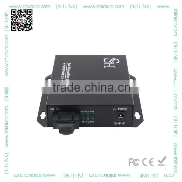 Highly Efficient 10/100M Optical Switch 1 Fiber Optic Port to 4 UTP Port Converter photo-3