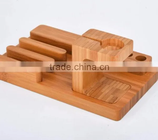 2016 Luxury Bamboo Material Stand Holder for Apple Watch Iphone photo-6