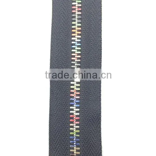 2015 Lastest Fashion Stylish Leopard Rainbow Designer Special Colour Teeth Metal Zipper photo-3
