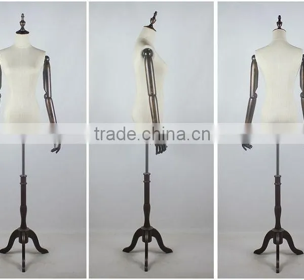 Wood Arms Torso Female Mannequin With Wood Base photo-3