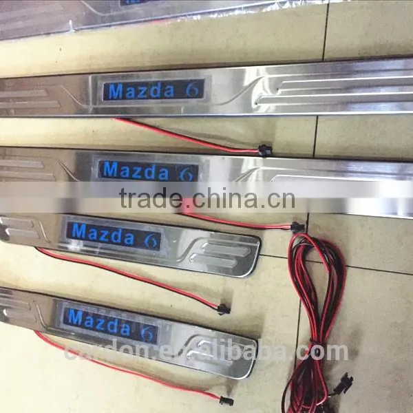 Stainless Steel Scuff Plate Outside OEM Door Sill With Led Car Led Door Sill Plate With Lamp Pedal for Mazda 6 Cx-5 Atenza photo-5