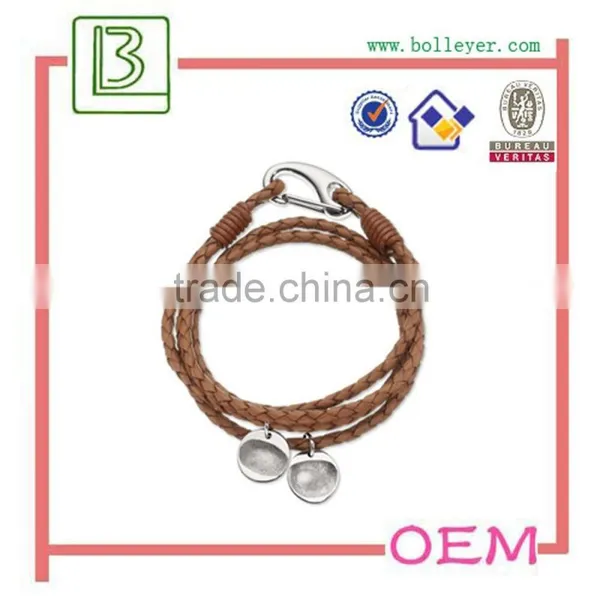 Silver Bangle With Leather Bangles Wholesale photo-2