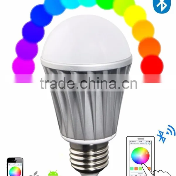 E26 E27 7W Bluetooth LED Lamp, Dimmable Color Changing Bluetooth Smart LED Lamp Quality Choice