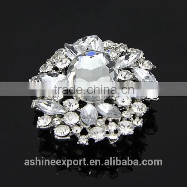 Cheap Elegant Bridal Hollow Bulk Crystal Flower Rhinestone Brooch/handmade Rhinestone Brooch photo-3