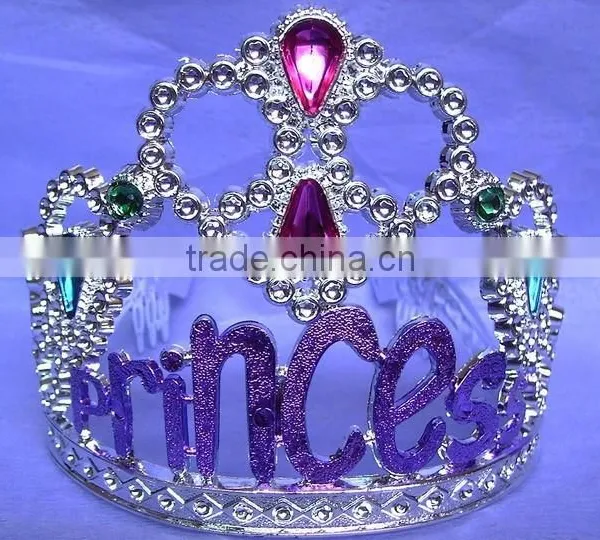 2016 Fashion Metallic Silver Beautiful Princess Plastic Tiara and Crown photo-4