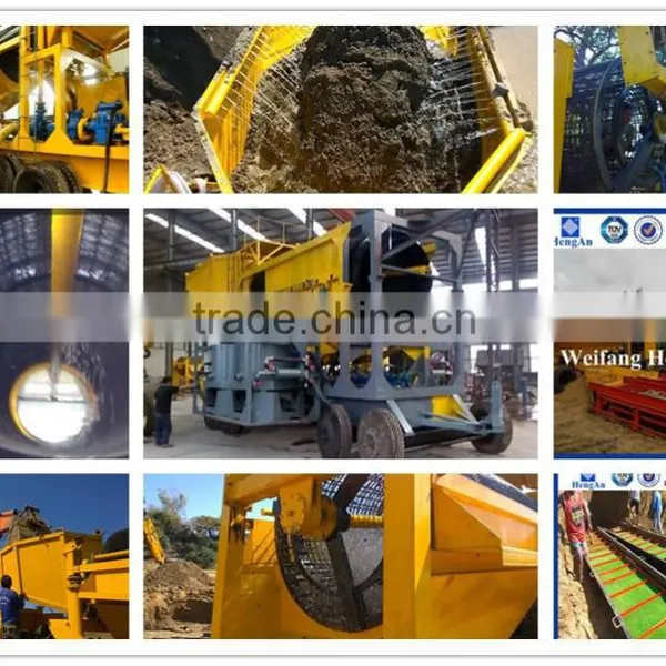 100 Ton per Hour Clay Alluvial Gold Trommel
