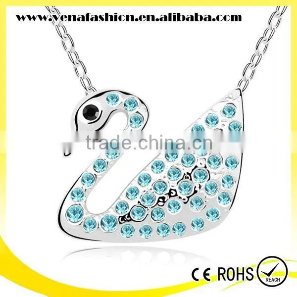 Vogue Swan Model Colorful Rhinestone Necklace Jewelris