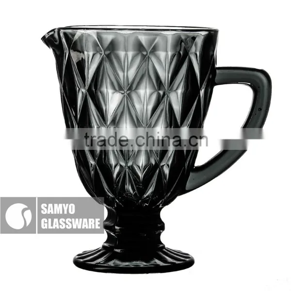 SAMYO Handcrafted Home Usage Pressed Glass Tumblers With Rhombus Pattern photo-2