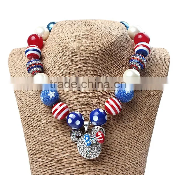 Latest Fashion Design Best Quality Fast Delivery Red and Blue Pearl Necklace and Hairband Baby Girls Necklace Baby Bead Necklace photo-6