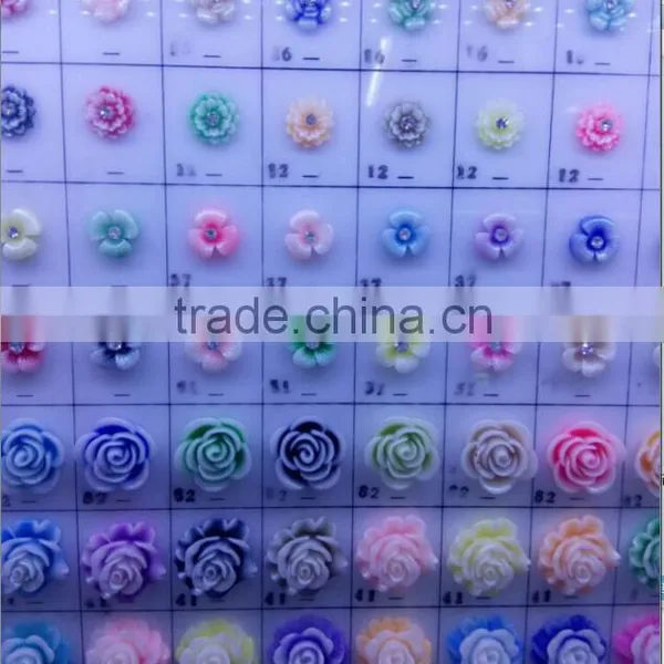 2016 YIWU Wholesale IN STOCK BULK Mix Color Mobil Phone Flower Sticker Resin DIY Flower Cabochons Quality Choice photo-2