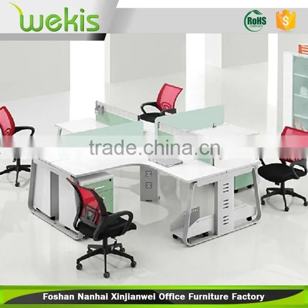 Modern 4 Person Office Computer Workstation Desk photo-2