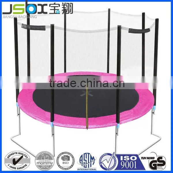 Baoxiang Pink Trampoline With Safety Net