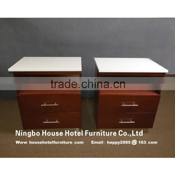 House Hotel Furniture Left Side Nightstand With Quarts Top photo-3