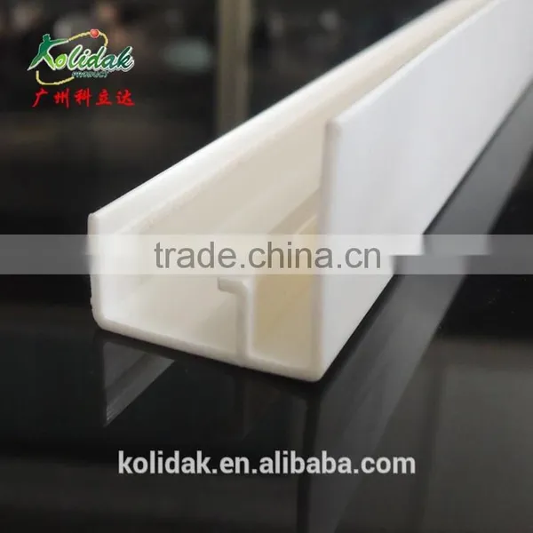 L Shape Bright Surface PVC Plastic Profile With Slot photo-2