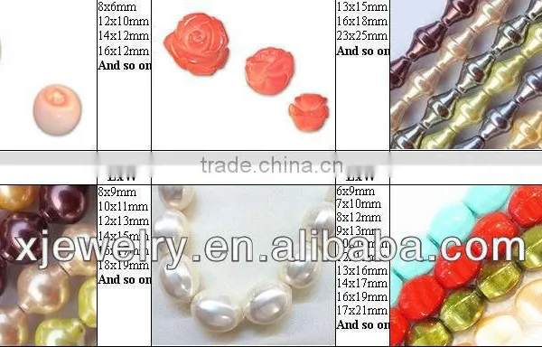 Professional Custom and Wholesale Various Colors and Various Shapes South Sea Shell Pearl Necklace DIY Beads(shape Card) photo-3